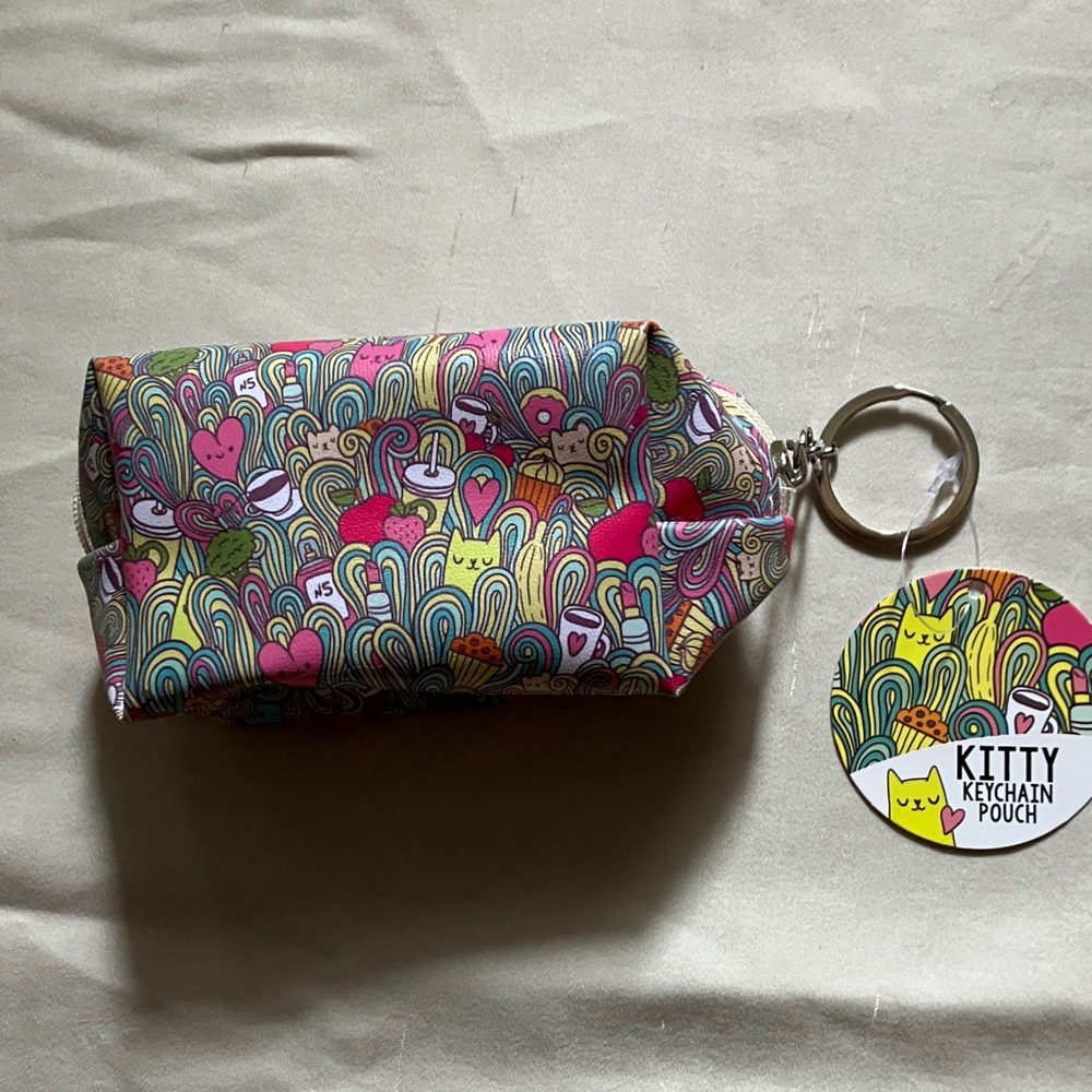 Colorful Kitty Keychain Pouch
